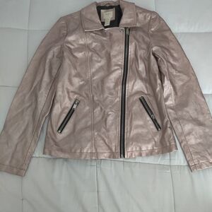 Forever 21 Girls Faux Leather Jacket Size 14 Rose Gold Women's XS